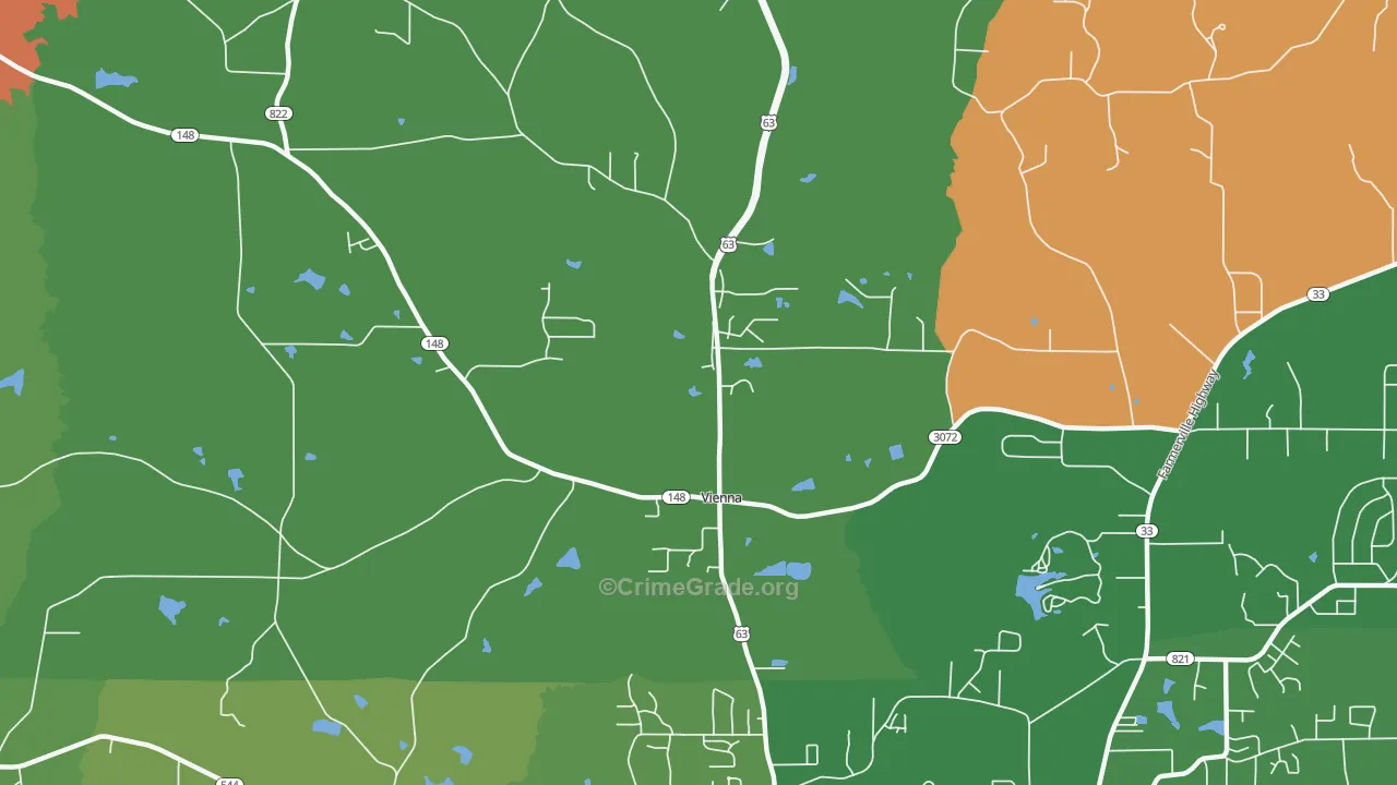 Vienna, LA Map of Robbery Rates