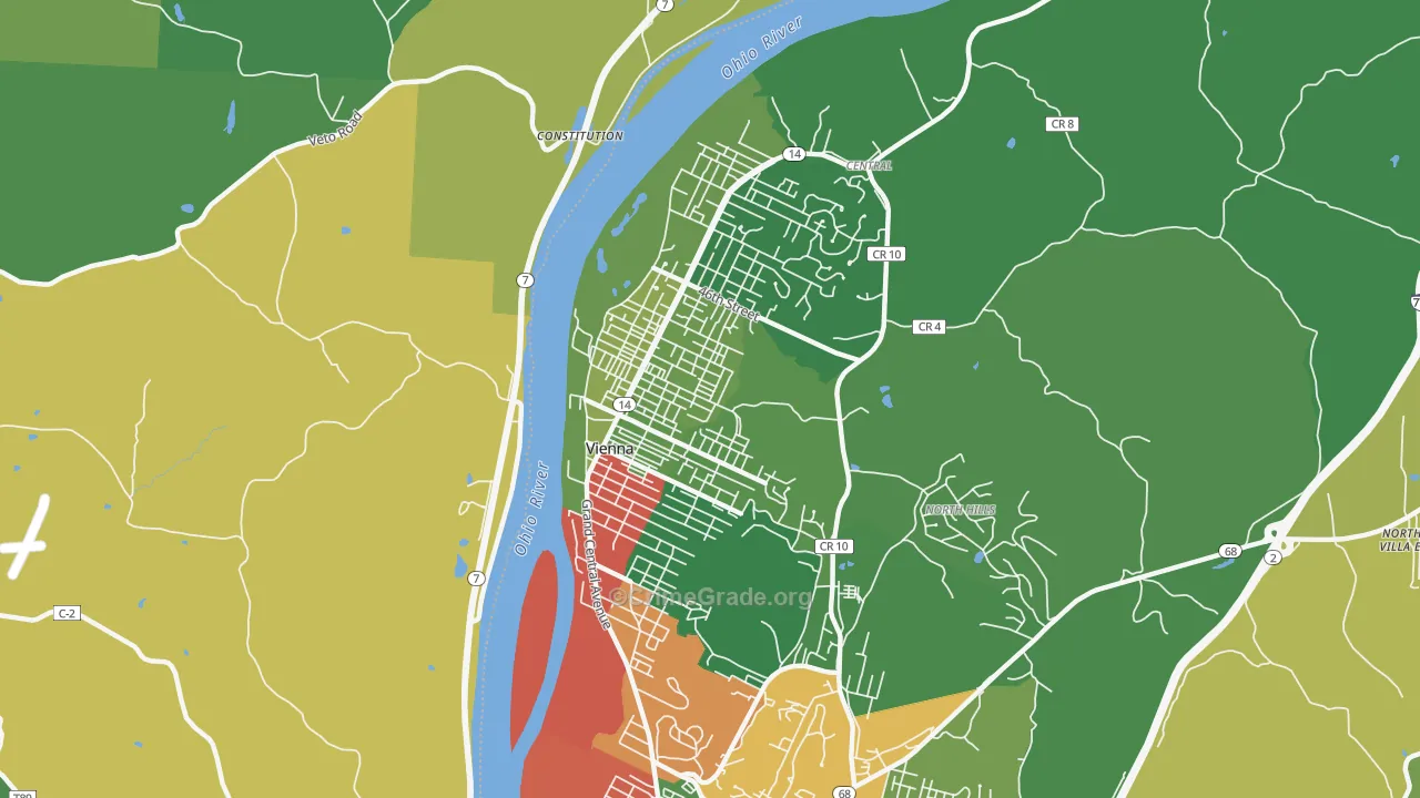 Vienna, WV Map of Robbery Rates