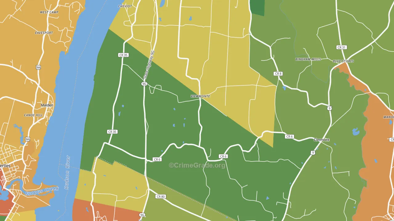 Viewmonte, NY Map of Robbery Rates