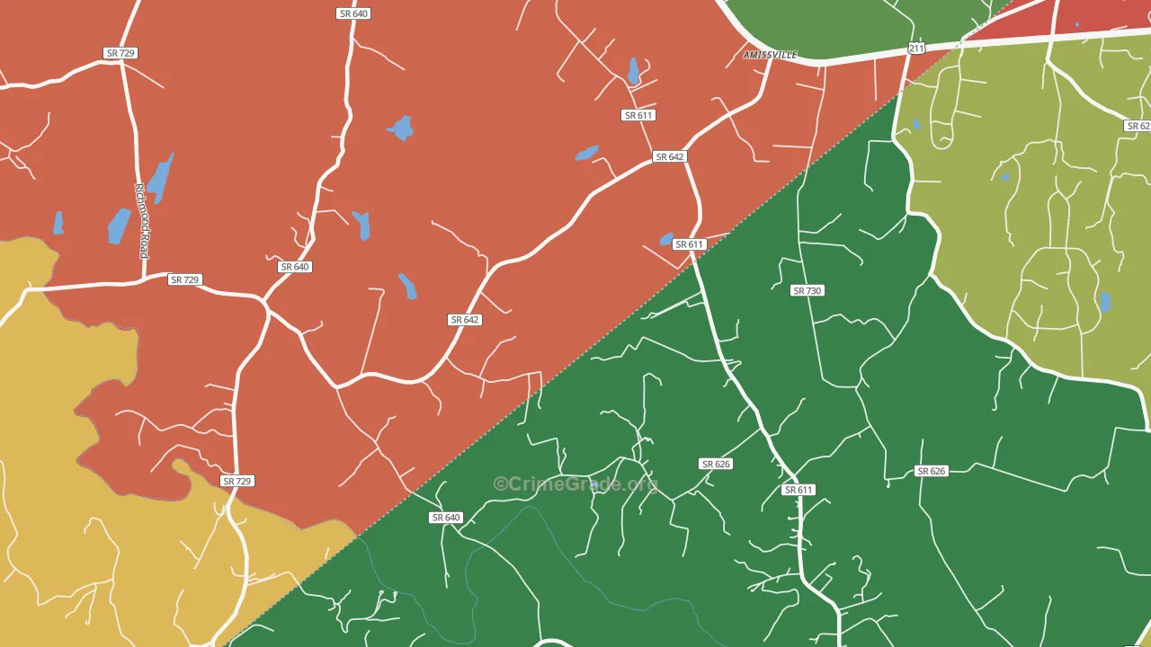 Viewtown, VA Map of Robbery Rates