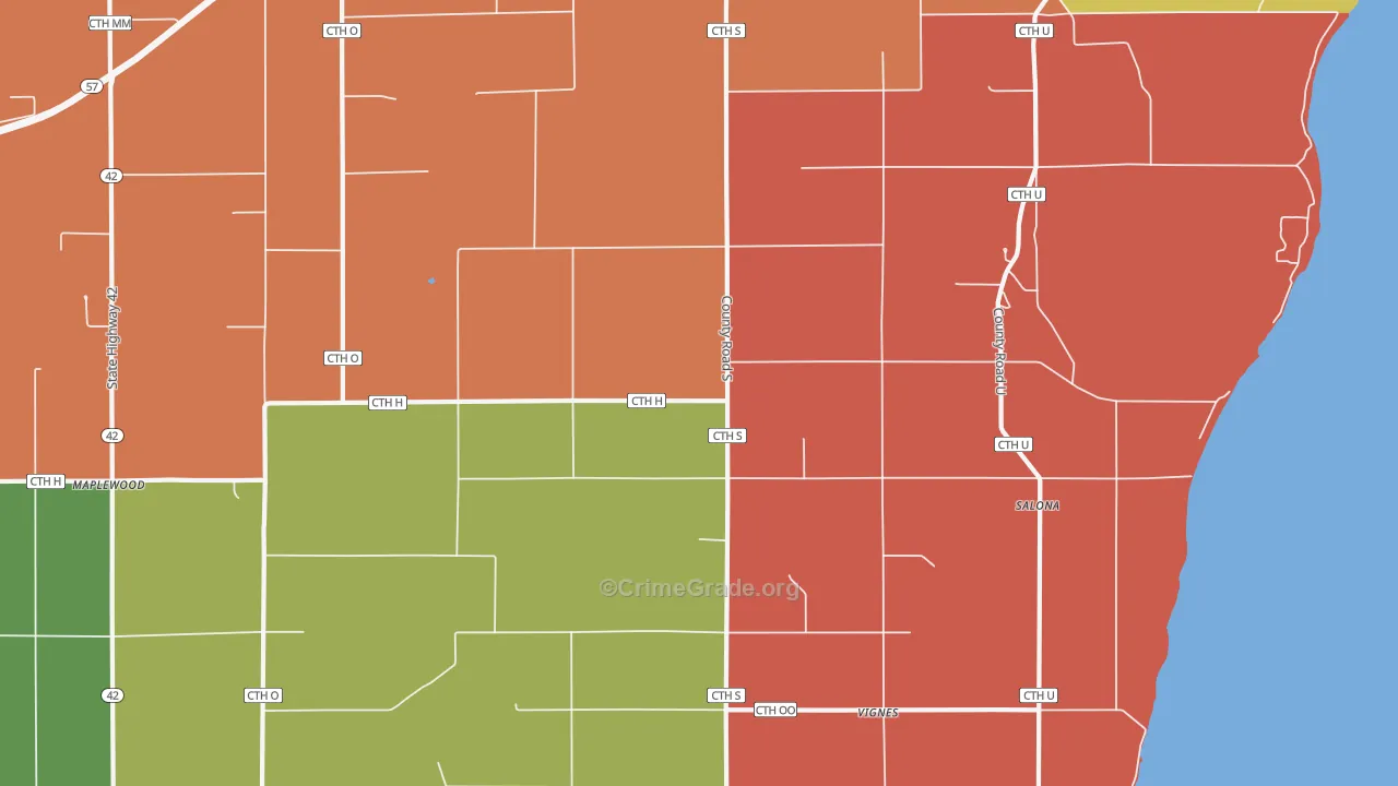 Vignes, WI Map of Robbery Rates