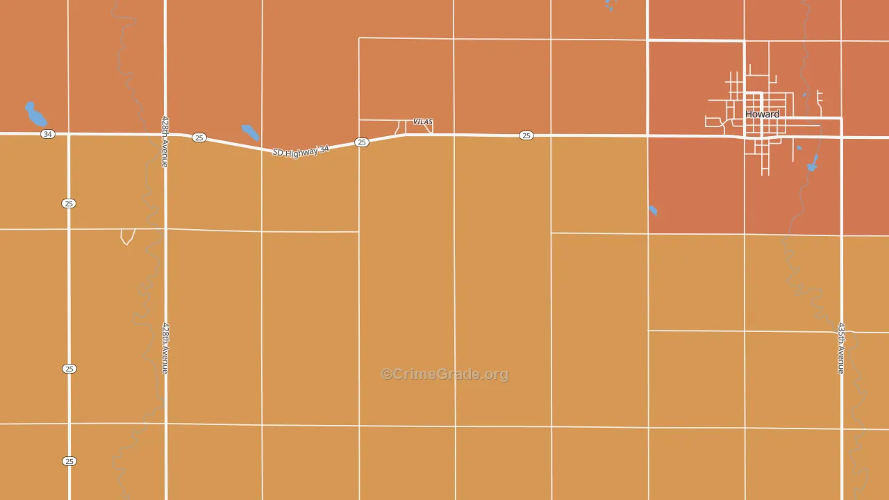 Vilas, SD Map of Robbery Rates