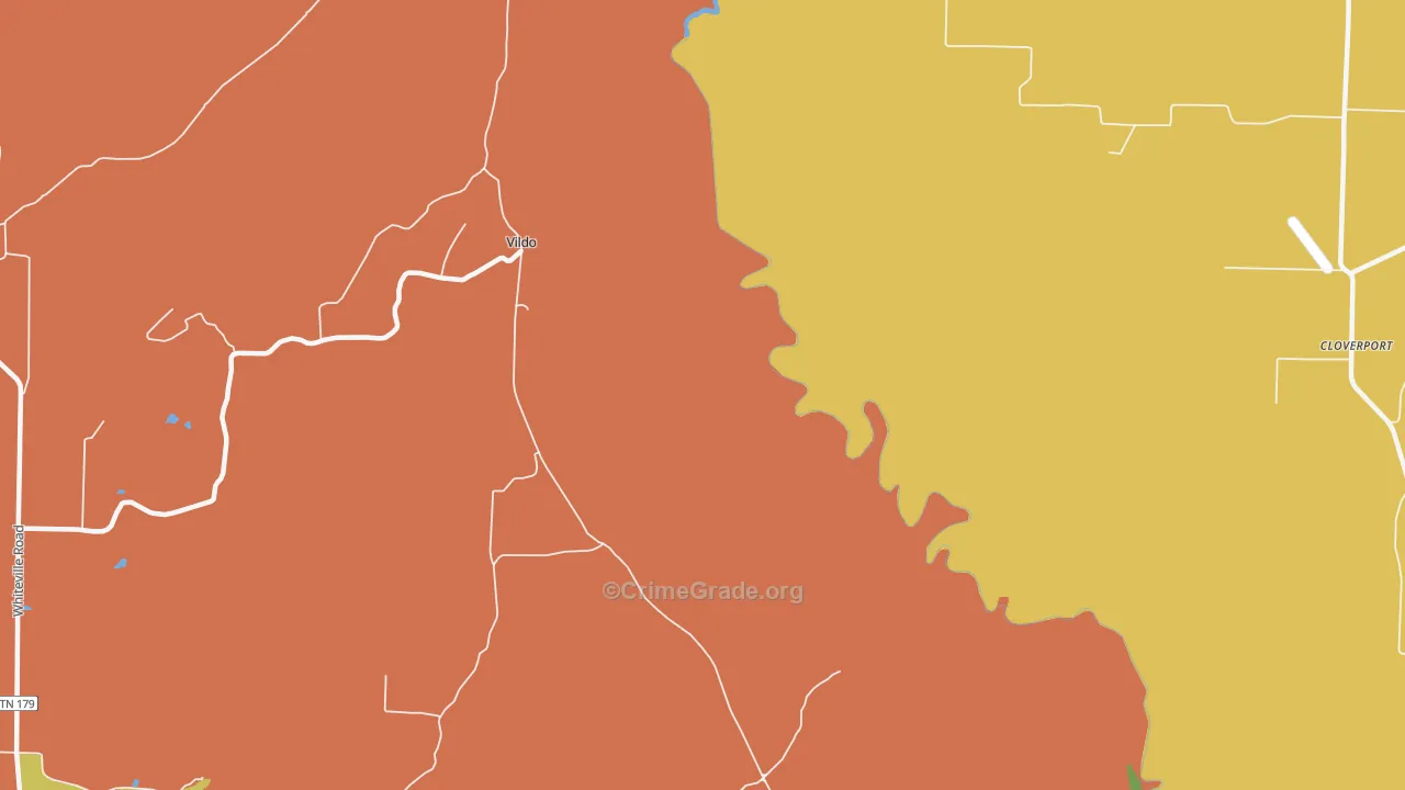 Vildo, TN Map of Robbery Rates