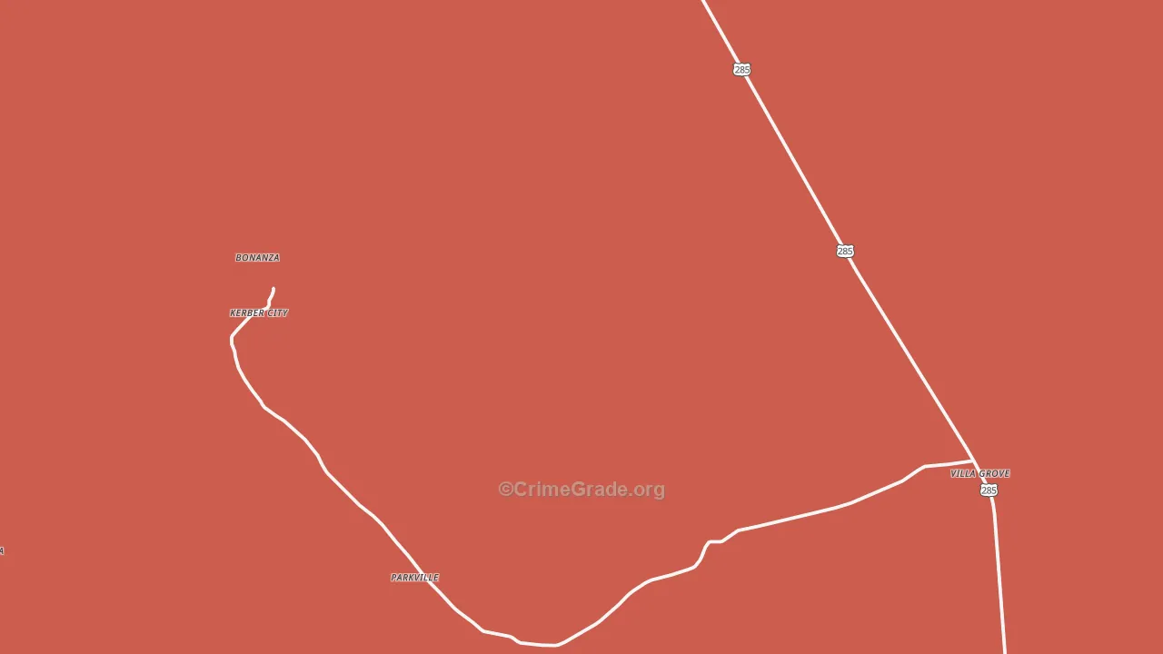 Villa Grove, CO Map of Robbery Rates