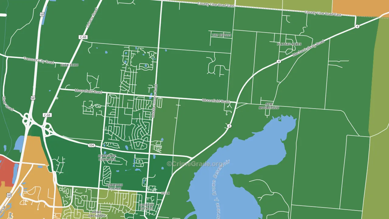 Villa, OH Map of Robbery Rates