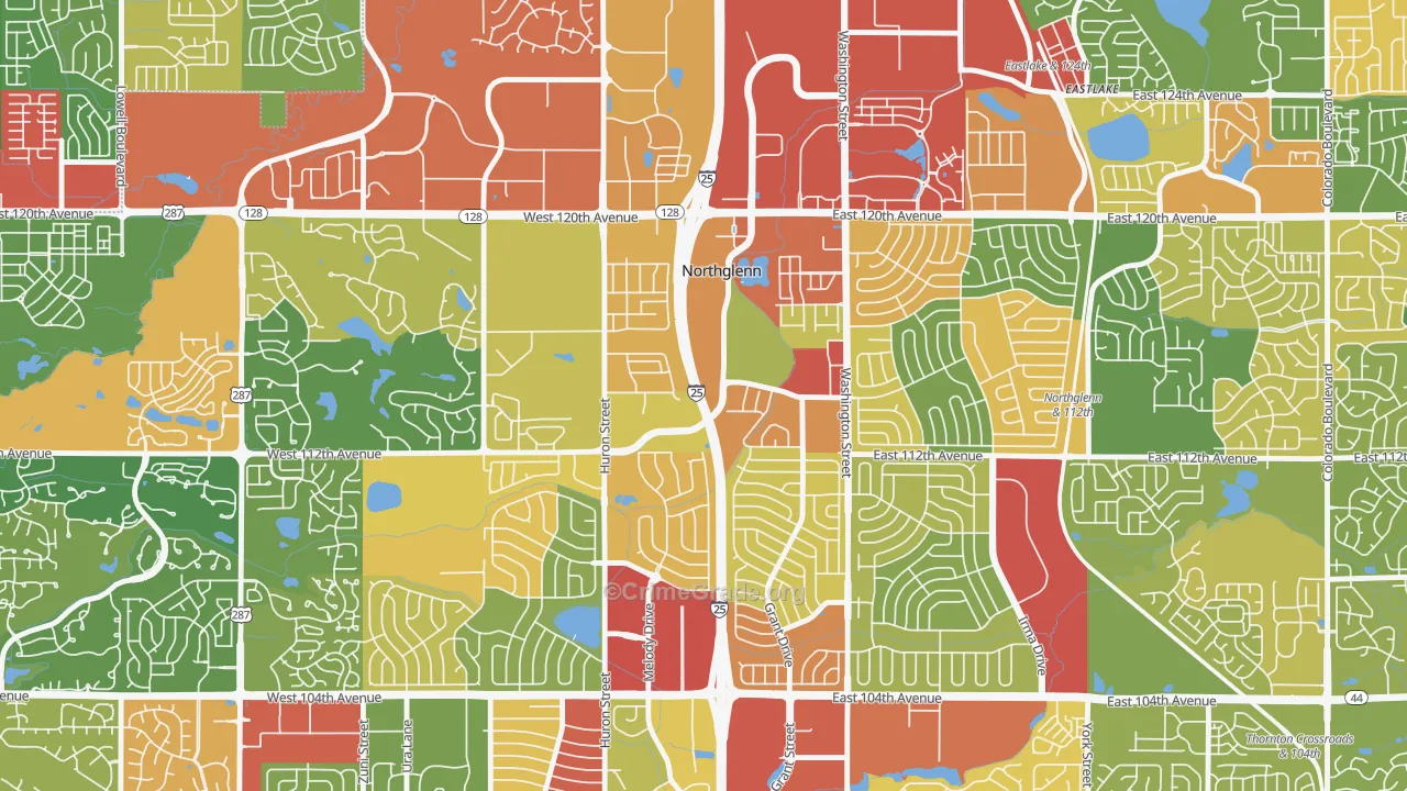 Village at North Hills, Northglenn, CO Map of Robbery Rates