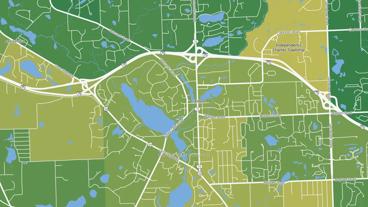 Village of Clarkston, MI Map of Robbery Rates