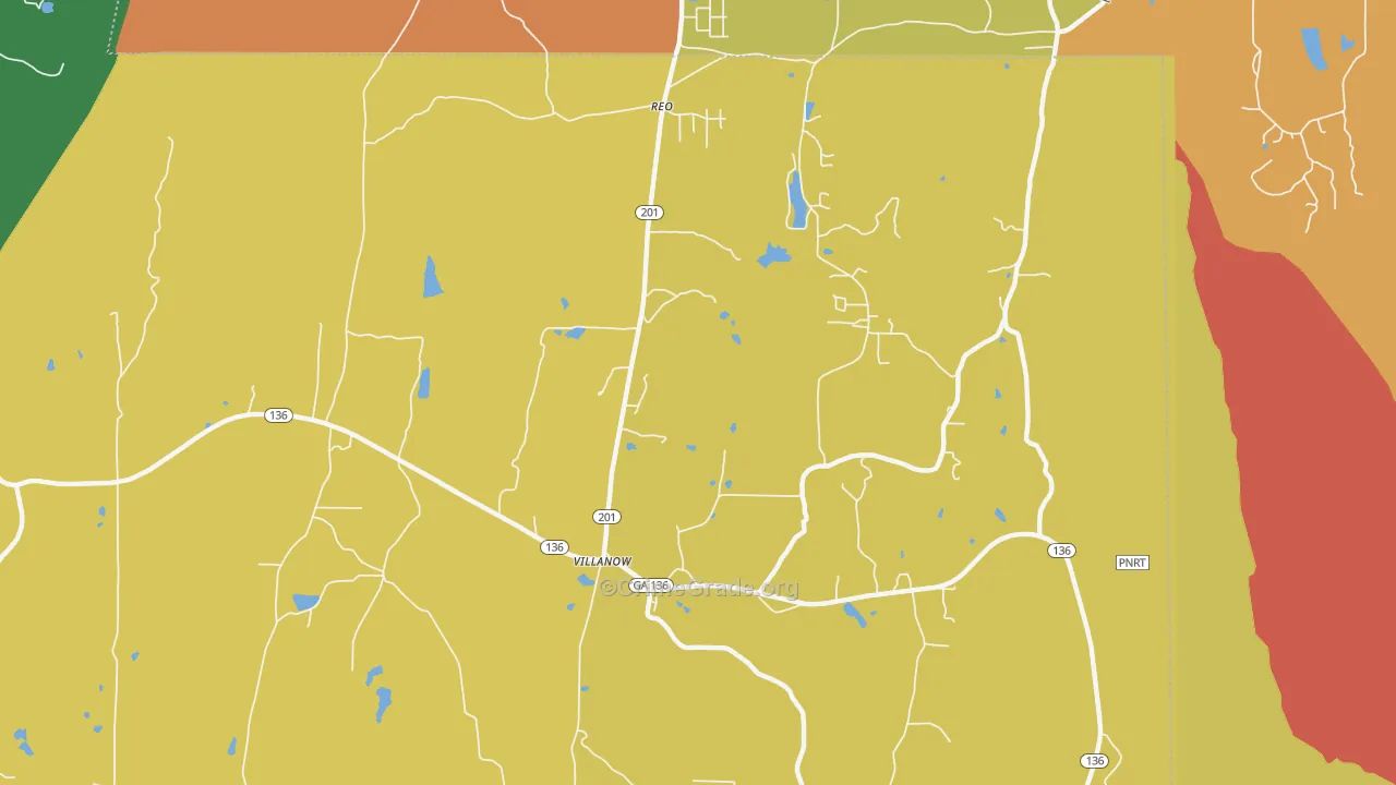 Villanow, GA Map of Robbery Rates