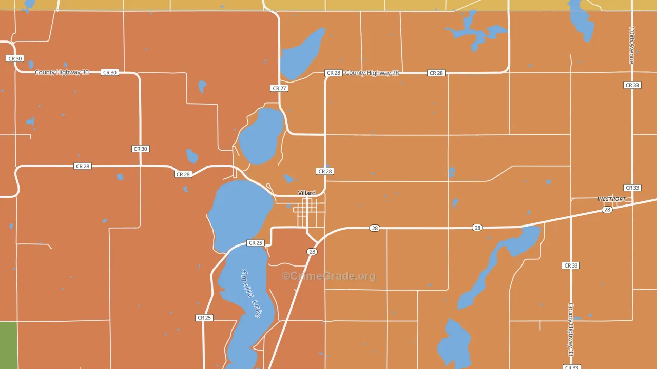 Villard, MN Map of Robbery Rates