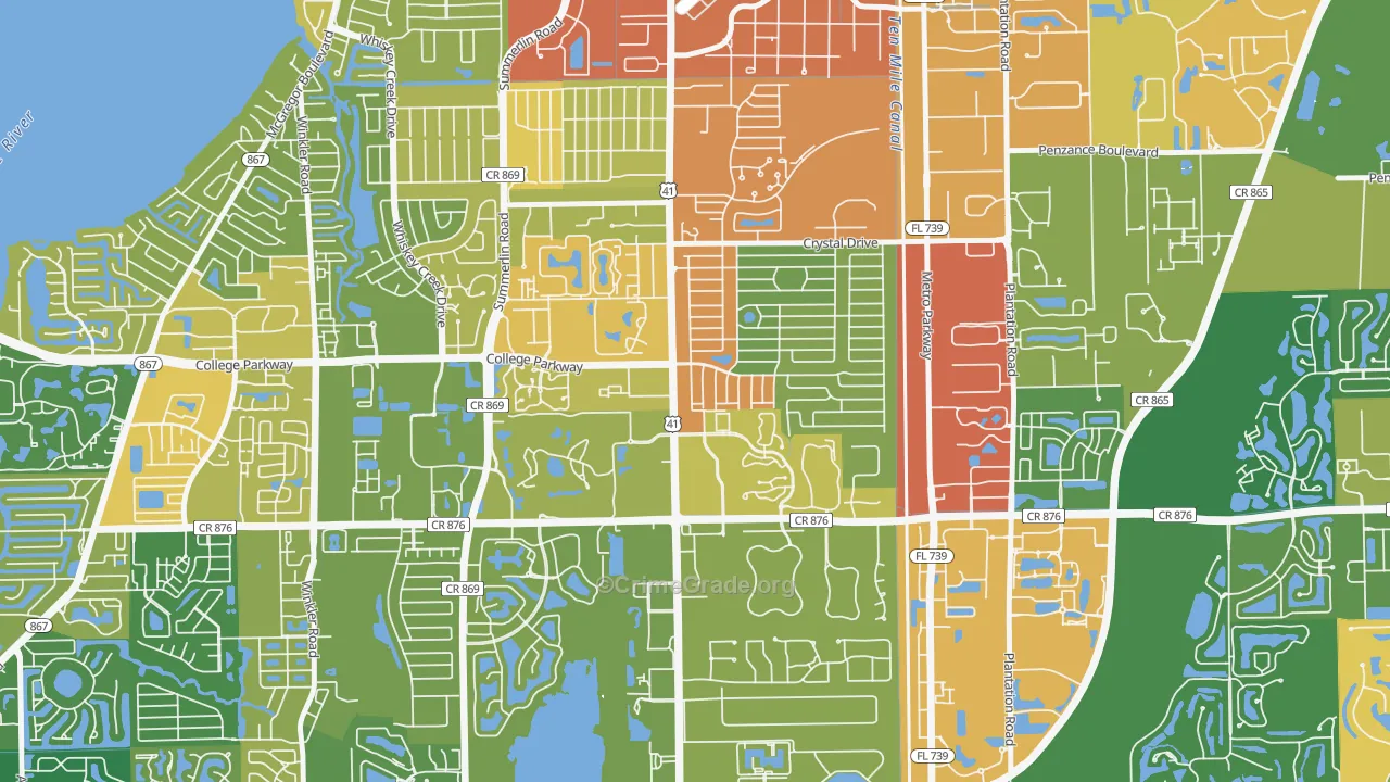 Villas, FL Map of Robbery Rates
