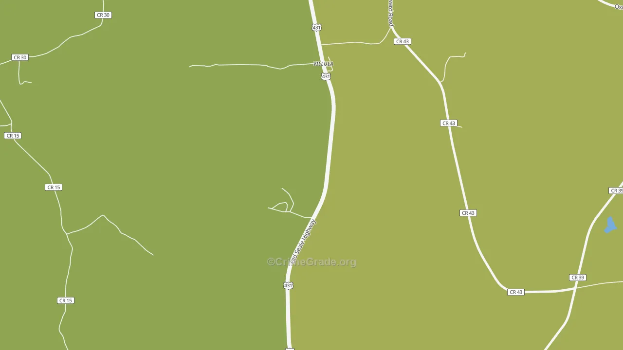 Villula, AL Map of Robbery Rates