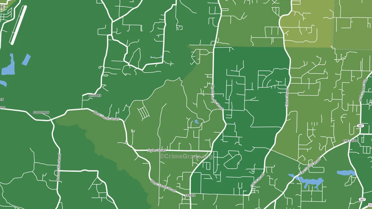 Vimy Ridge, AR Map of Robbery Rates