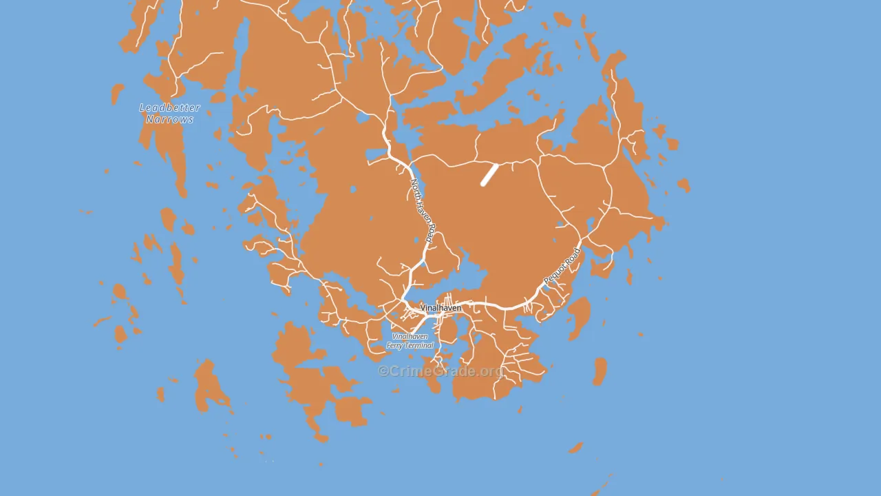Vinalhaven, ME Map of Robbery Rates