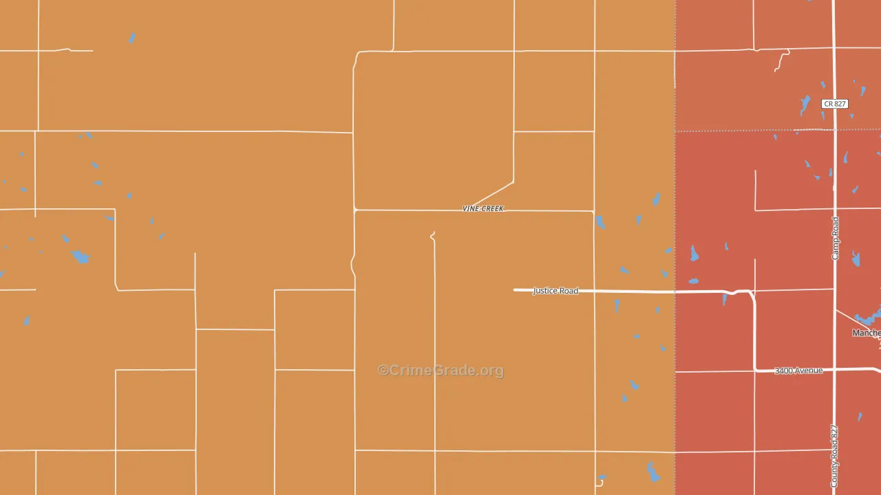 Vine Creek, KS Map of Robbery Rates