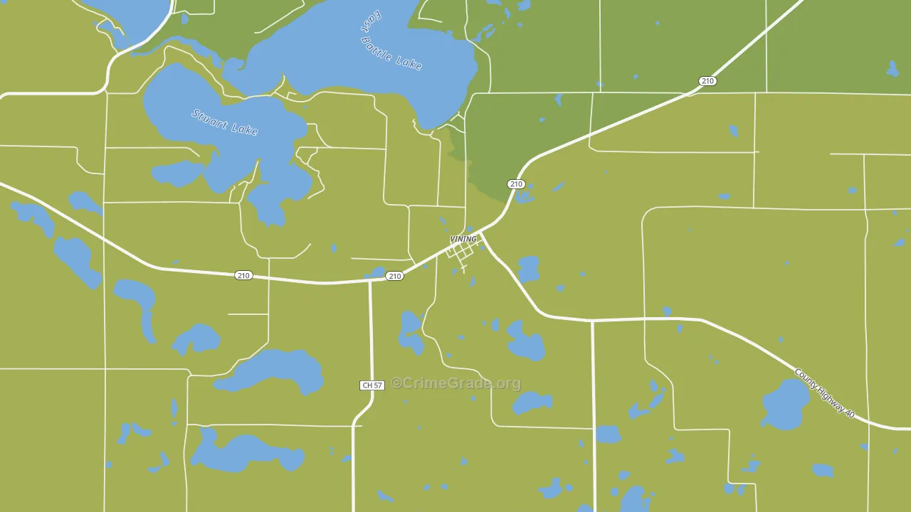 Vining, MN Map of Robbery Rates