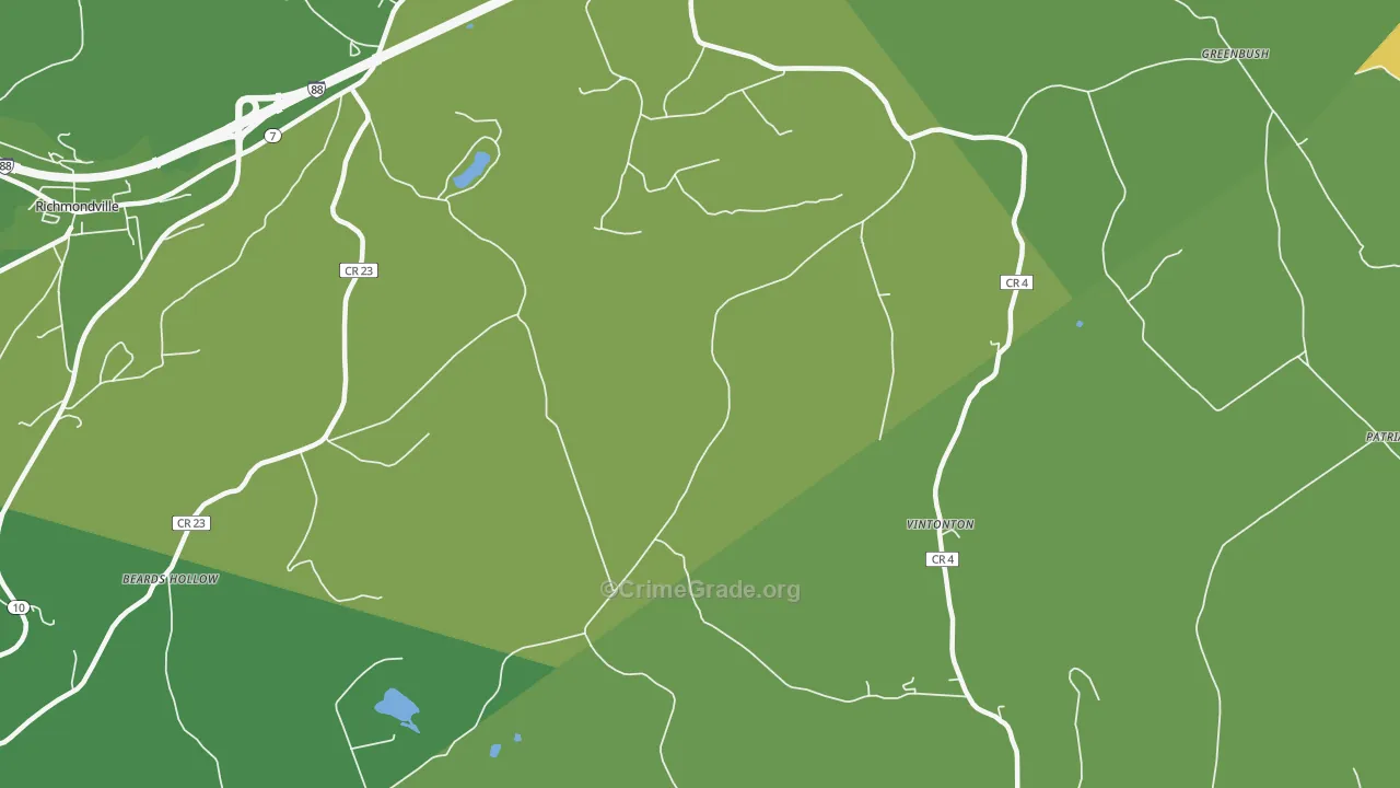Vintonton, NY Map of Robbery Rates