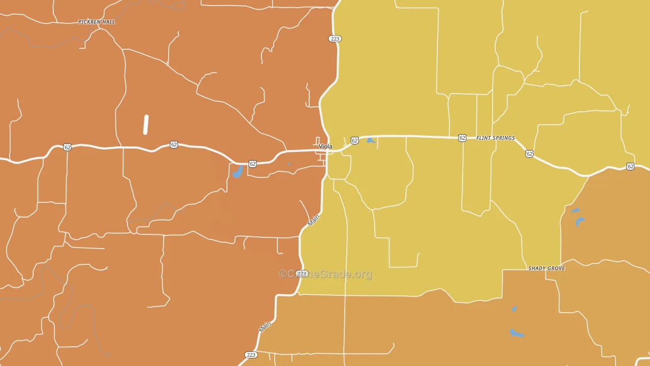 Viola, AR Map of Robbery Rates