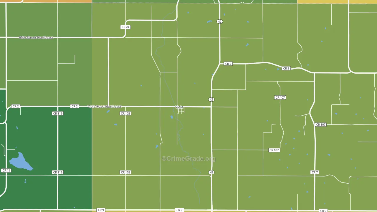Viola, MN Map of Robbery Rates