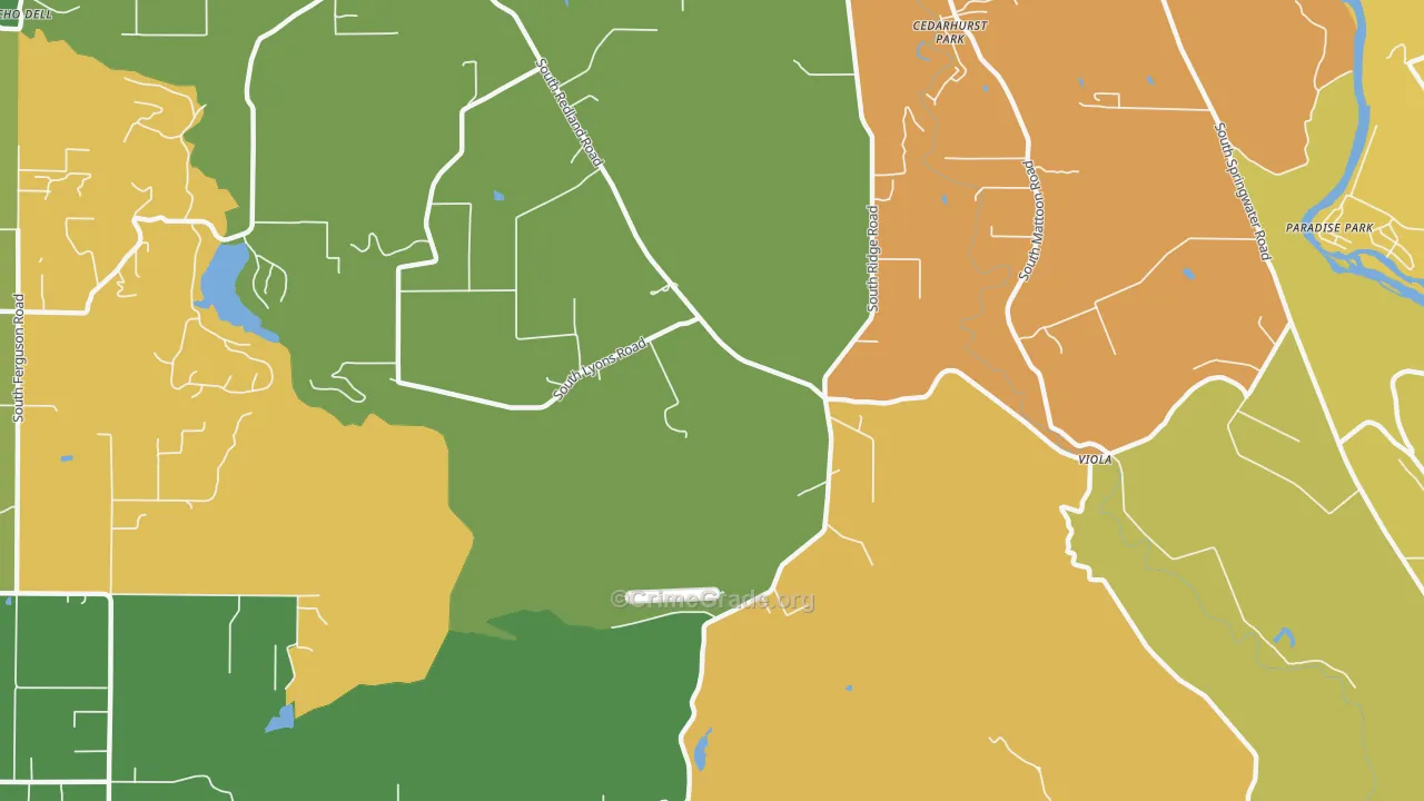 Viola, OR Map of Robbery Rates