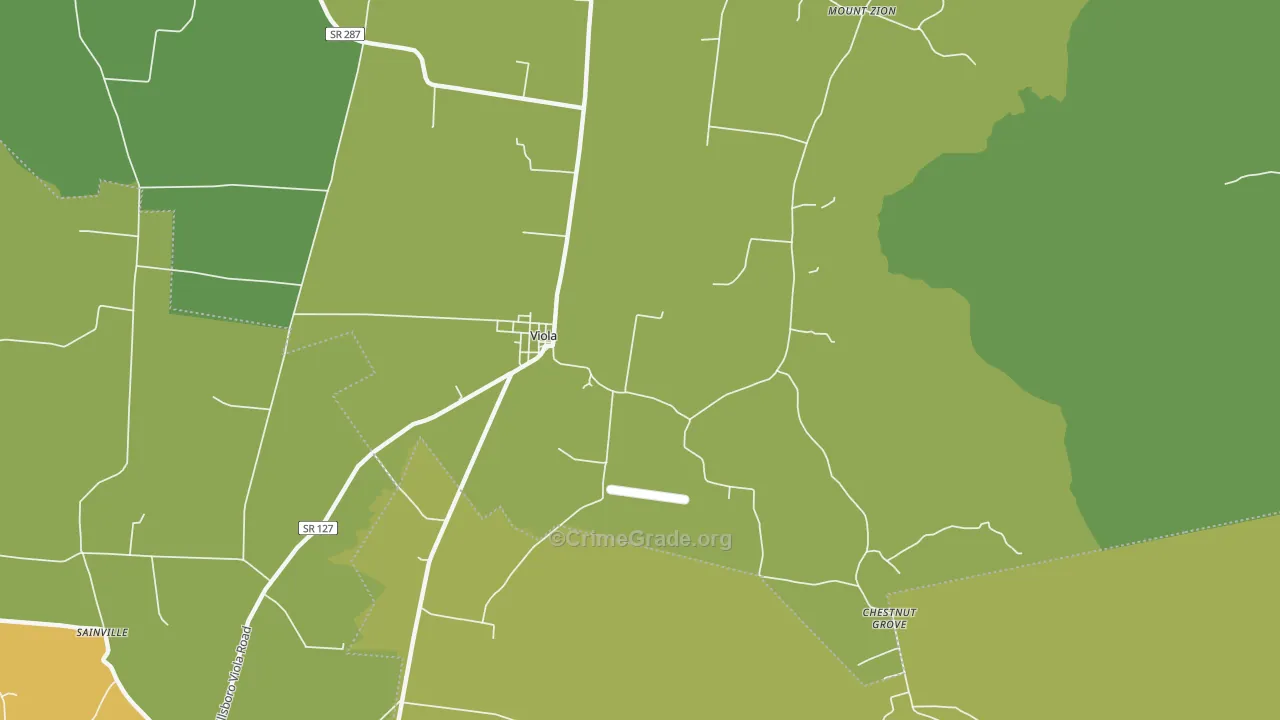 Viola, TN Map of Robbery Rates