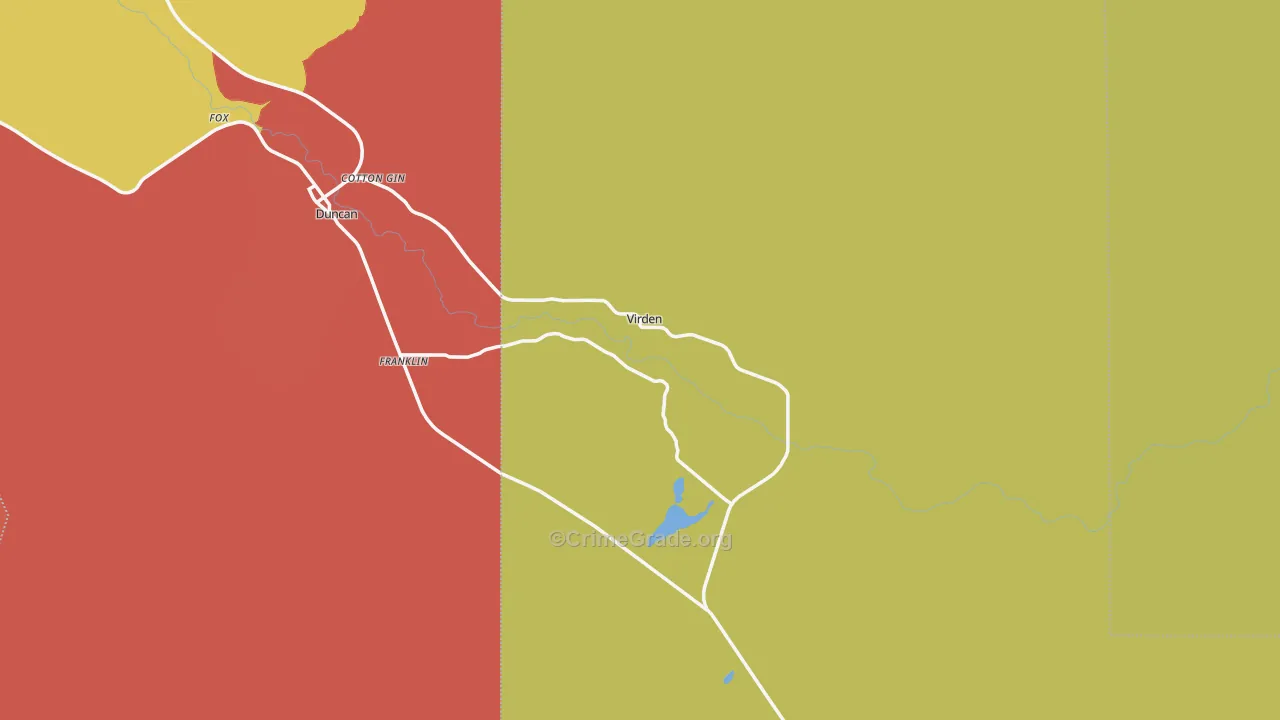 Virden, NM Map of Robbery Rates