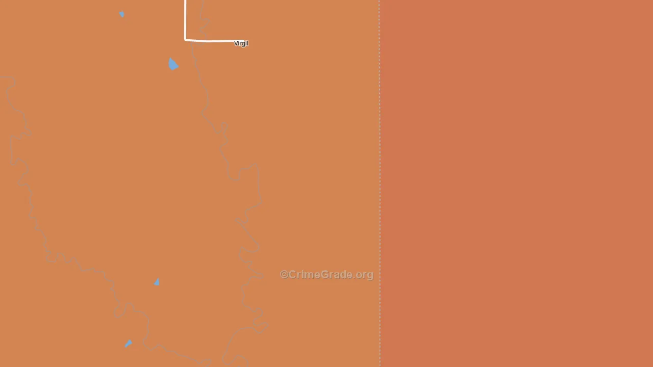 Virgil, KS Map of Robbery Rates