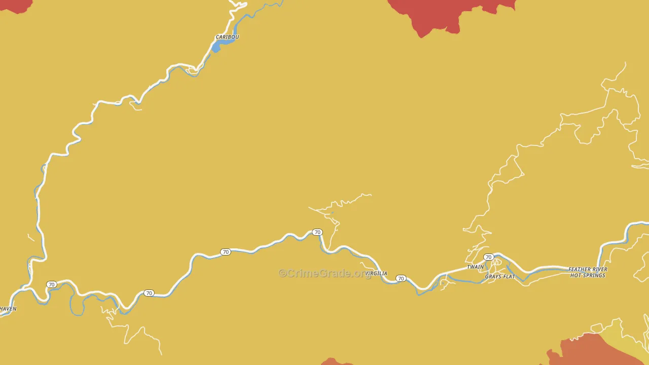 Virgilia, CA Map of Robbery Rates