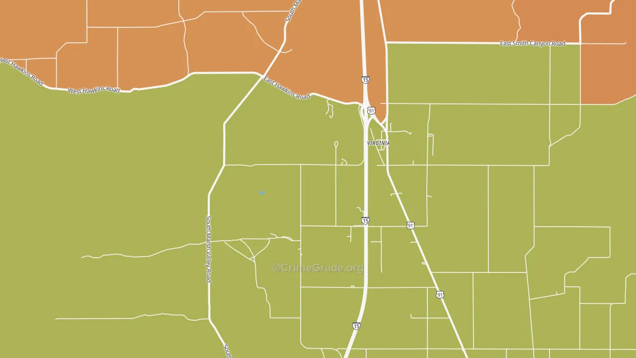 Virginia, ID Map of Robbery Rates