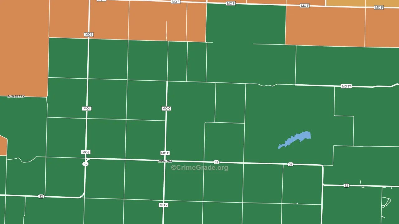 Virginia, MO Map of Robbery Rates