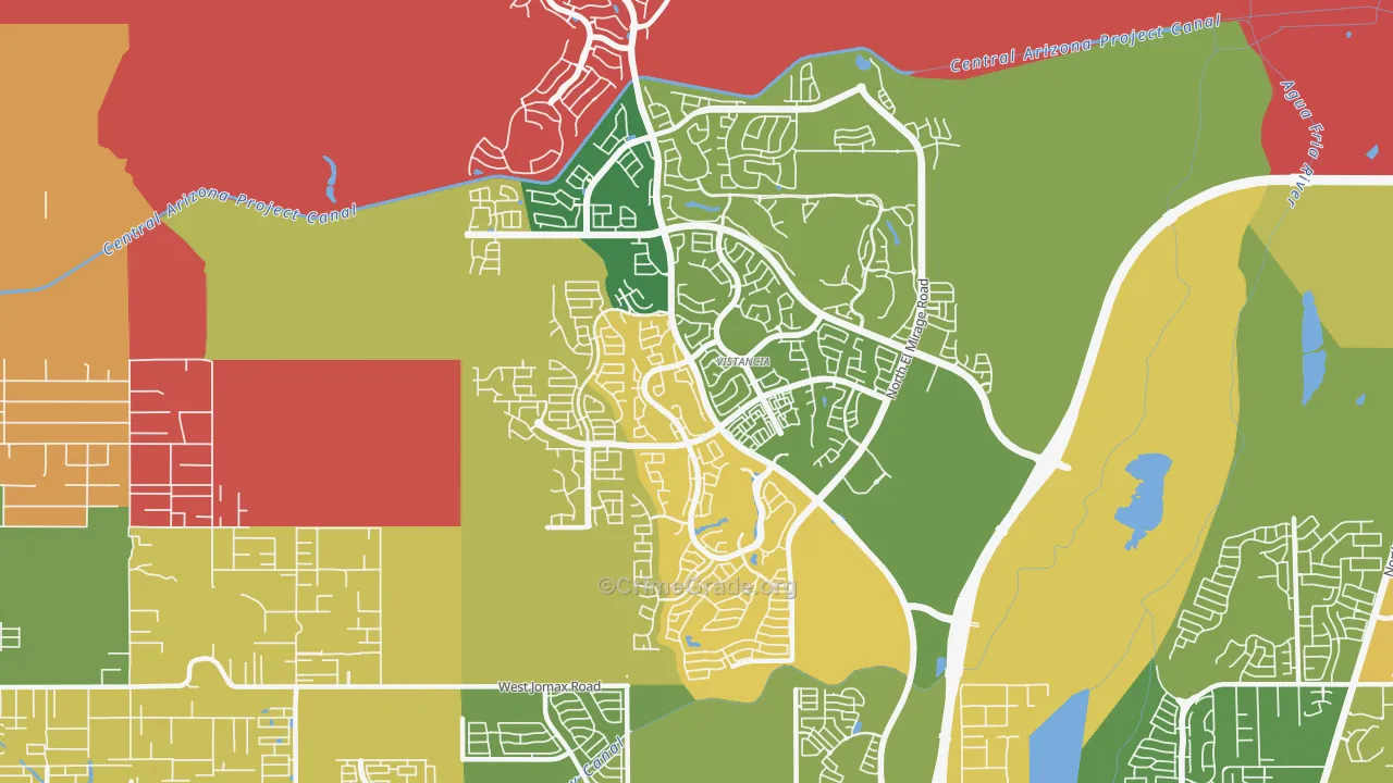 Vistancia, Peoria, AZ Map of Robbery Rates