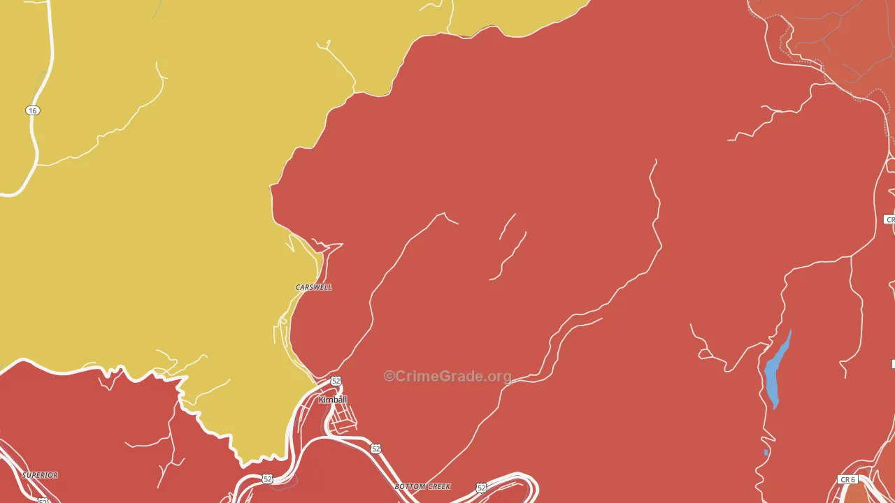 Vivian, WV Map of Robbery Rates