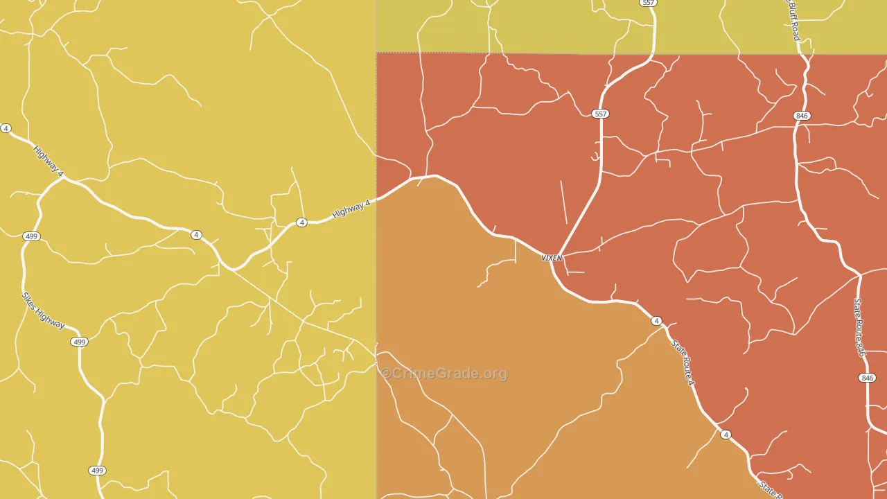 Vixen, LA Map of Robbery Rates