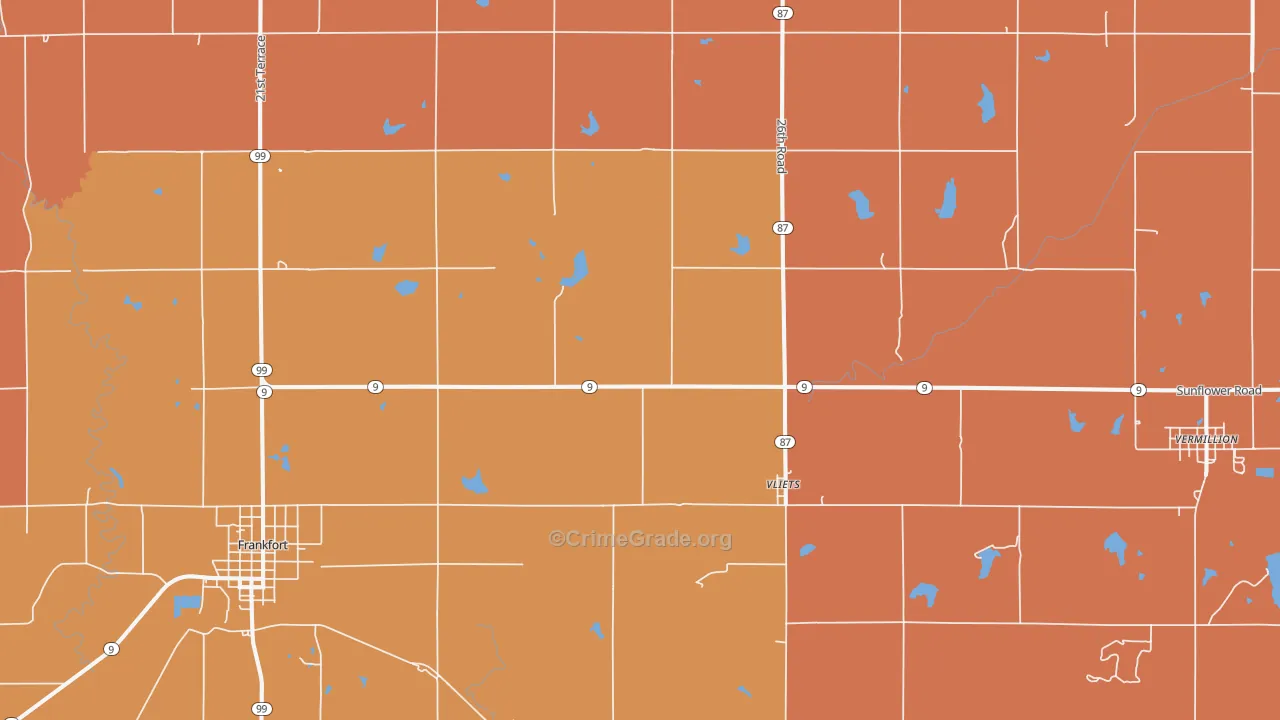 Vliets, KS Map of Robbery Rates