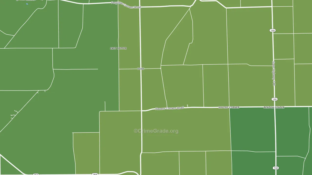 Voak, NY Map of Robbery Rates