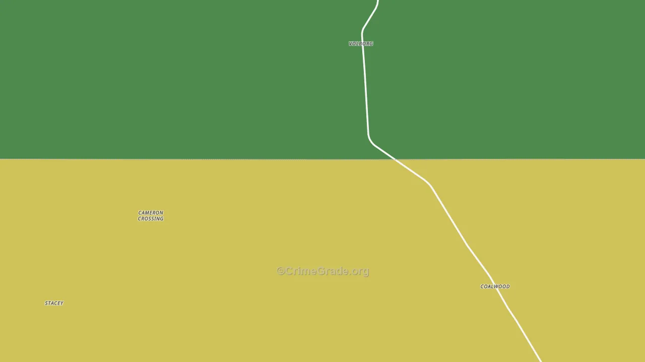 Volborg, MT Map of Robbery Rates