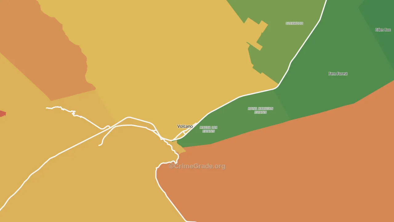 Volcano, HI Map of Robbery Rates