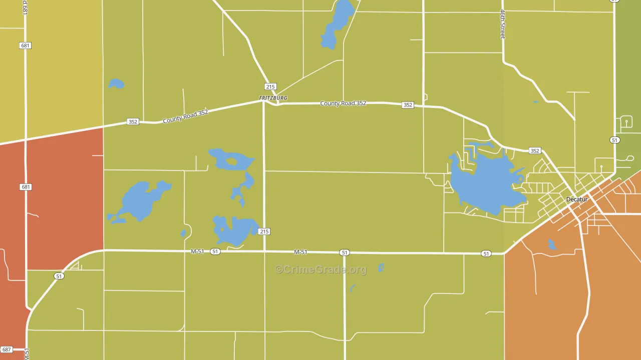 Volinia, MI Map of Robbery Rates