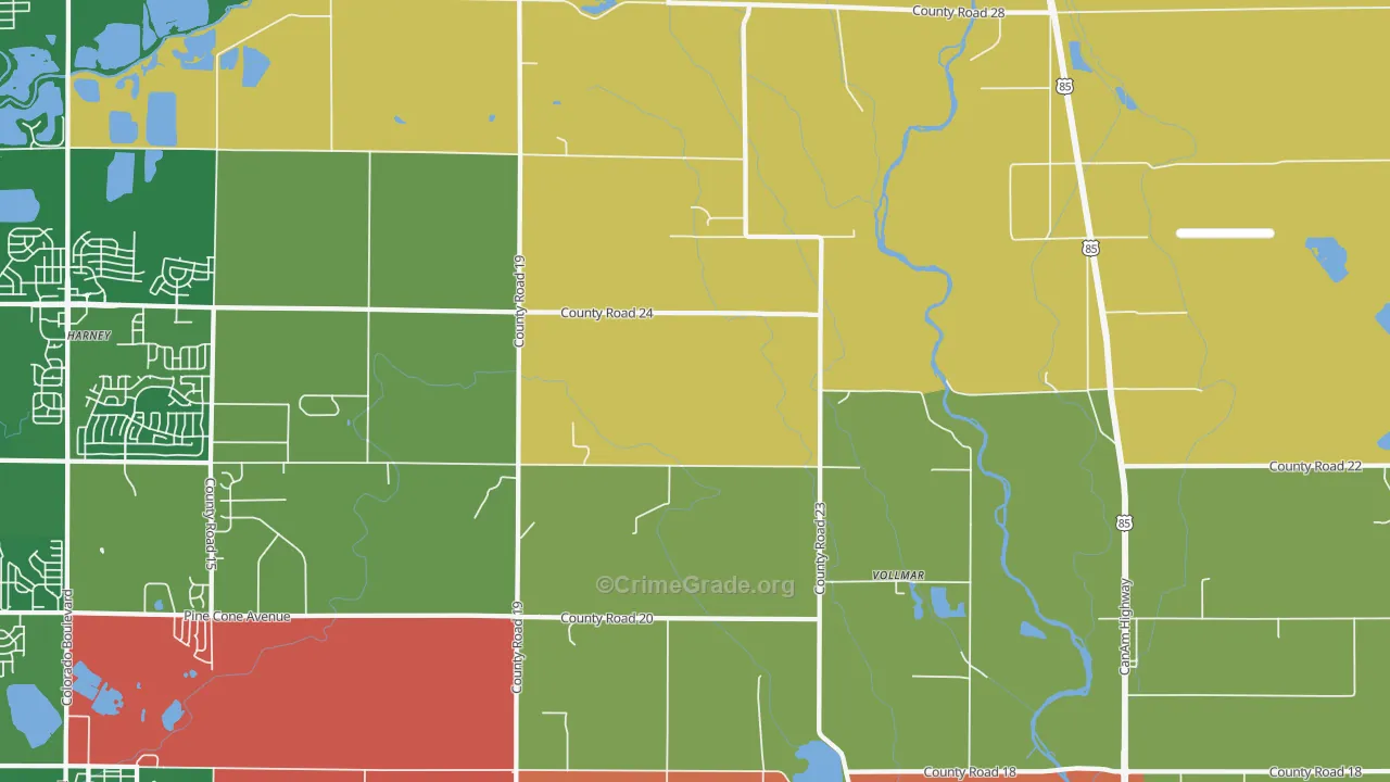 Vollmar, CO Map of Robbery Rates