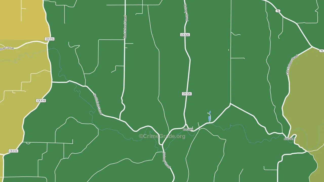 Volney, IA Map of Robbery Rates