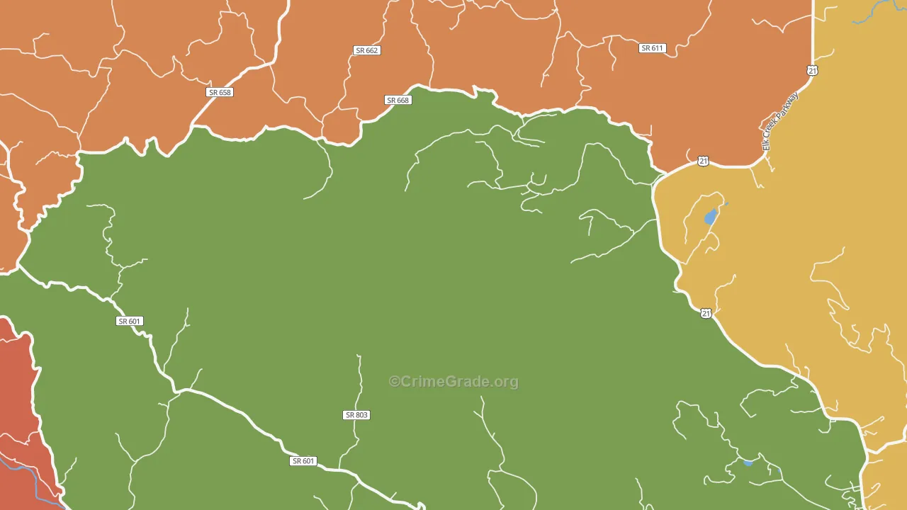 Volney, VA Map of Robbery Rates