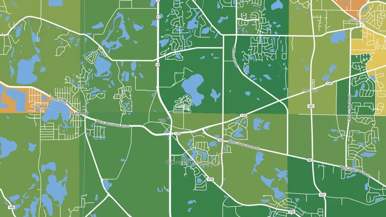 Volo, IL Map of Robbery Rates