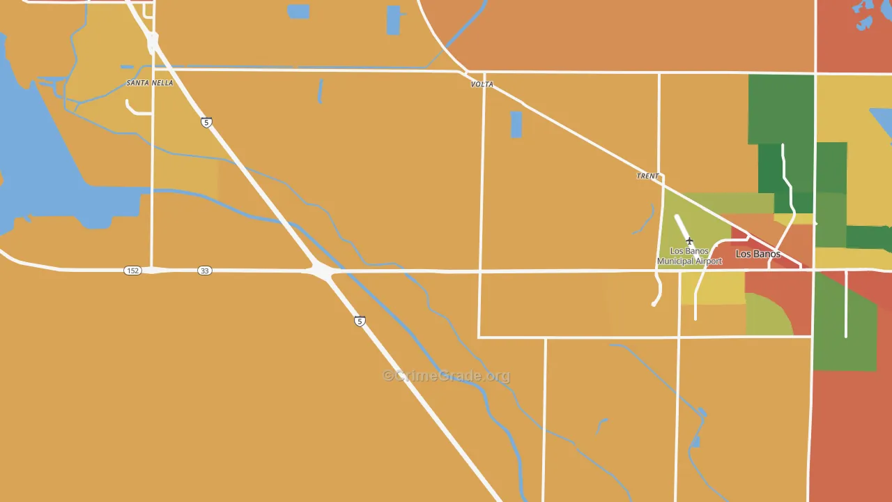 Volta, CA Map of Robbery Rates