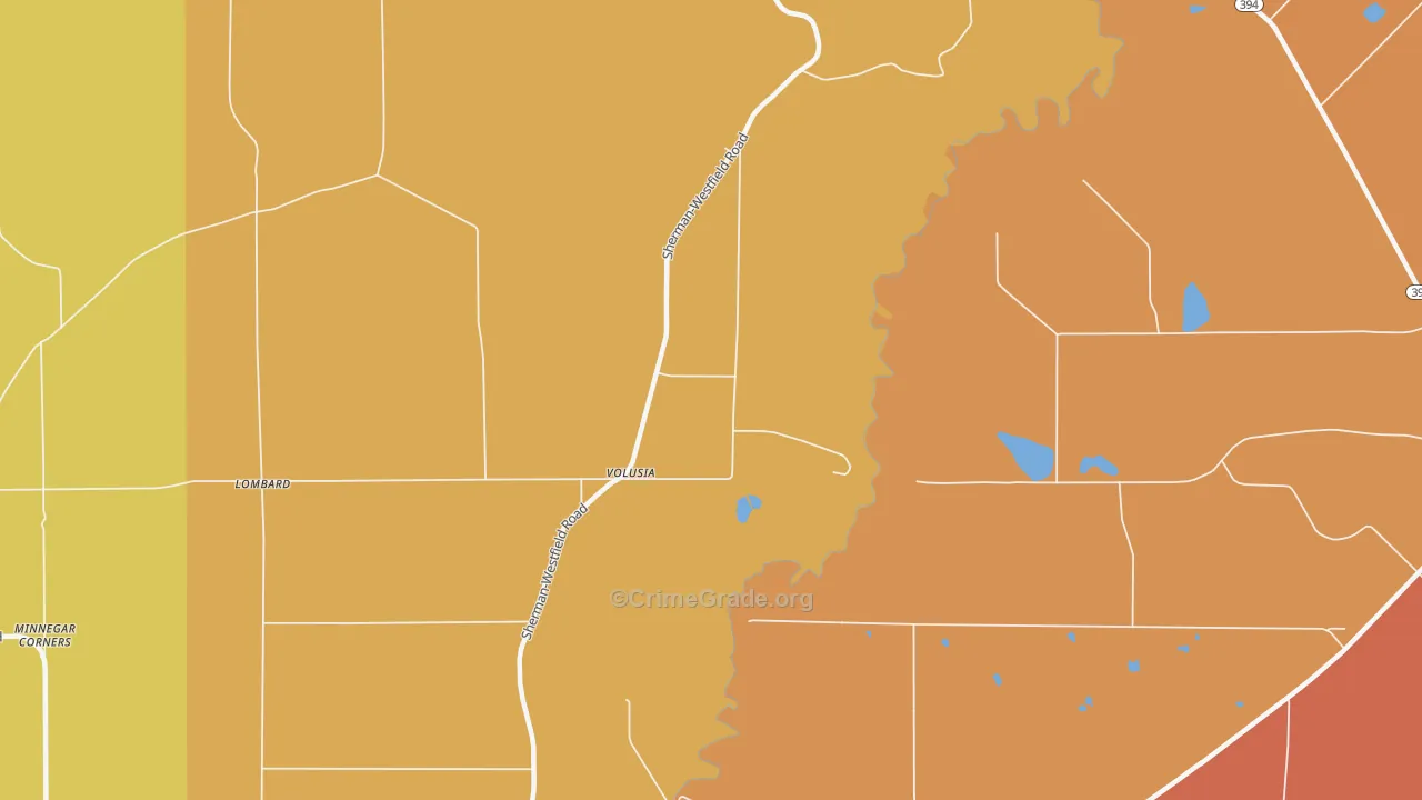 Volusia, NY Map of Robbery Rates