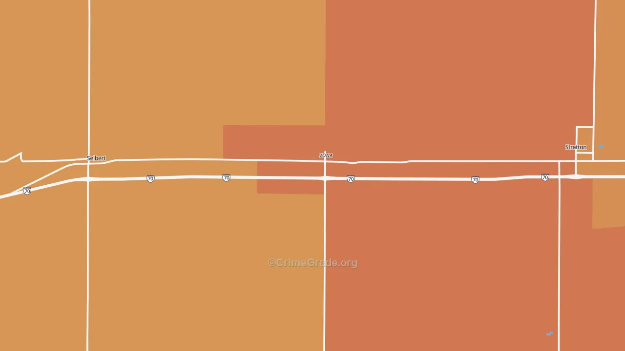 Vona, CO Map of Robbery Rates