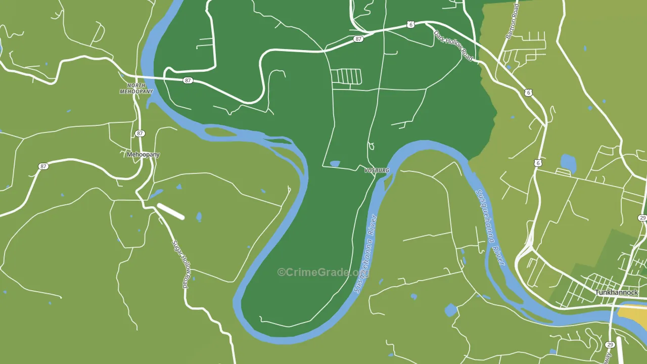 Vosburg, PA Map of Robbery Rates