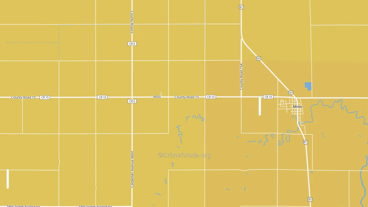 Voss, ND Map of Robbery Rates