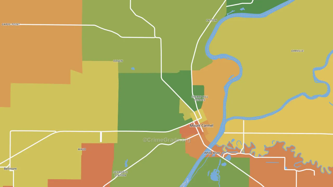 Wabash County, IL Map of Robbery Rates