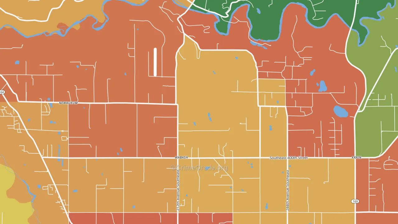 Wabash, WA Map of Robbery Rates