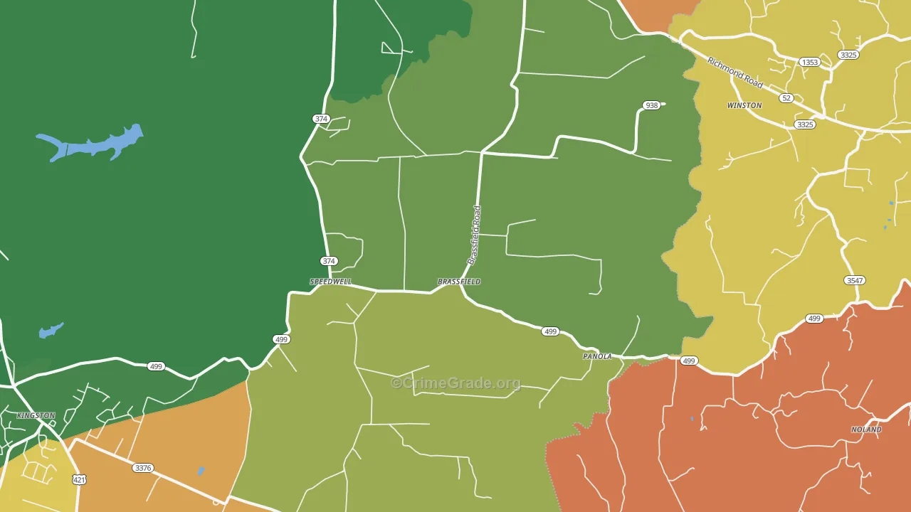 Waco, KY Map of Robbery Rates