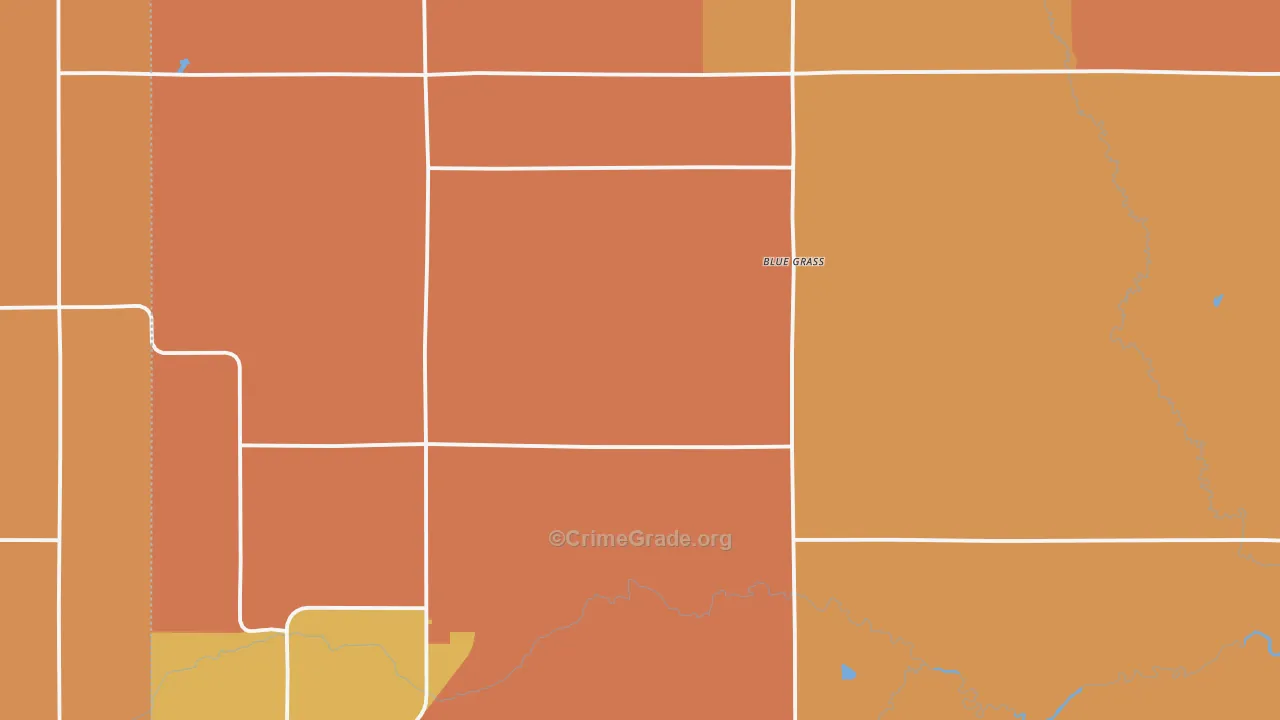 Wadena County, MN Map of Robbery Rates